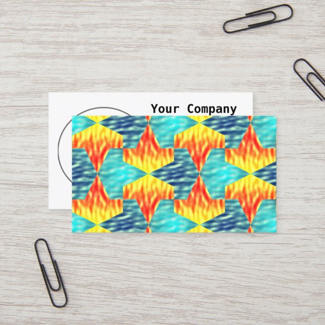 Mamluks Djinns Fire and Water Pattern Business Card (Front/Back In Situ)