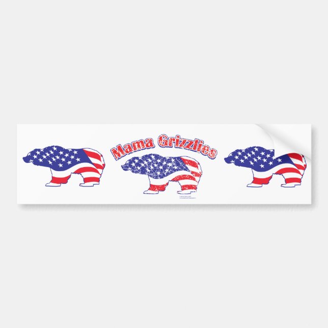 Mamma-Grizzly-Distressed Bumper Sticker (Front)