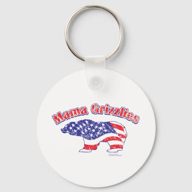 Mamma-Grizzly-Distressed Key Ring (Front)