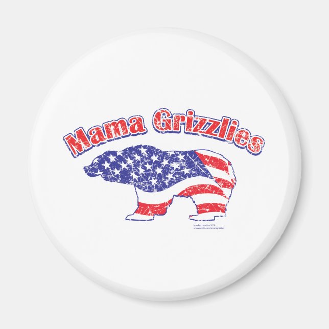 Mamma-Grizzly-Distressed Magnet (Front)