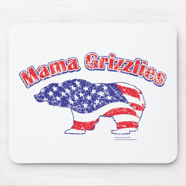 Mamma-Grizzly-Distressed Mouse Pad (Front)