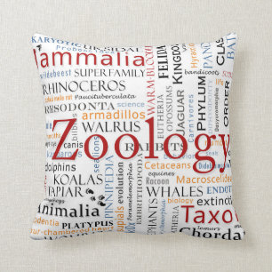 Mammals in Typography Cushion