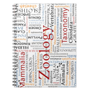 Mammals in Typography Notebook