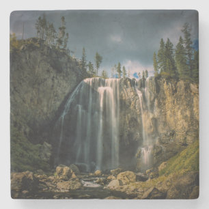 Mammatocumulus clouds at sunset stone coaster