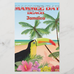 Mammee Bay Beach Jamaica travel poster Stationery
