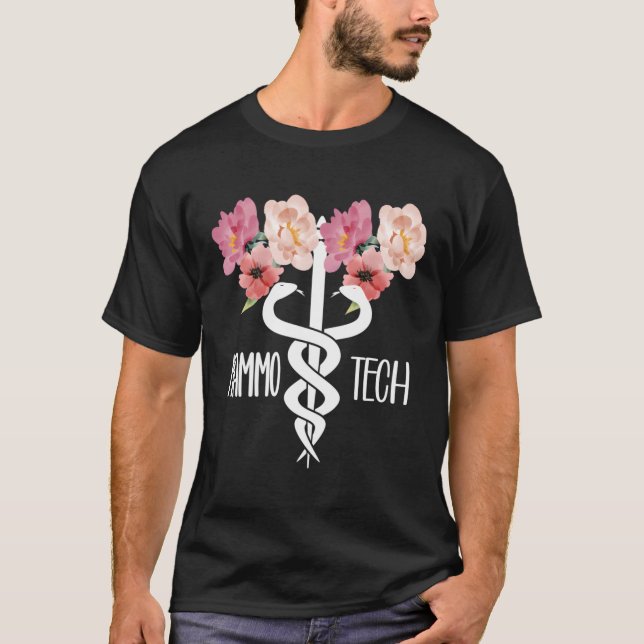 Mammo Tech Caduceus Mammography Technologist T-Shirt (Front)