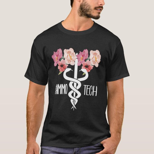 Mammo Tech Caduceus Mammography Technologist T-Shirt (Front)