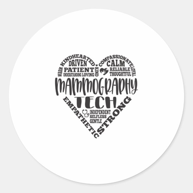 Mammography tech, Mammo technologist Classic Round Sticker (Front)