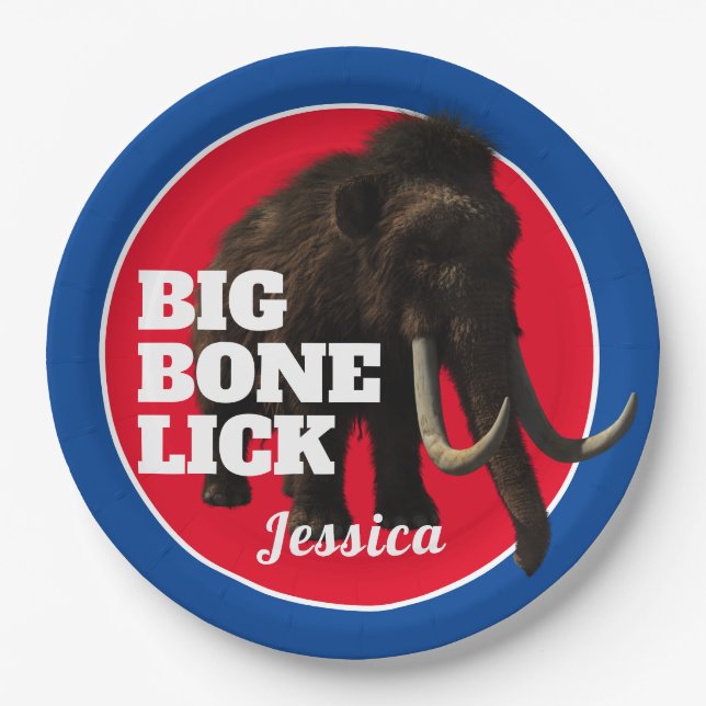 Mammoth and Big Bone Lick   Paper Plate (Front)