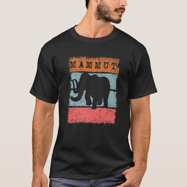 Mammoth Big Ice Woolly Elephant Mammuthus Mastodon T-Shirt (Front)