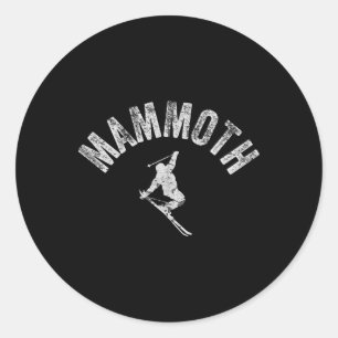 Mammoth Ca Ski Vintage Skiing California Cool Mamm Classic Round Sticker
