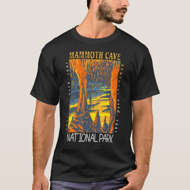 Mammoth Cave National Park Kentucky Distressed Vin T-Shirt (Front)