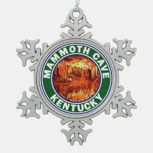 Mammoth Cave National Park Kentucky Snowflake Pewter Christmas Ornament