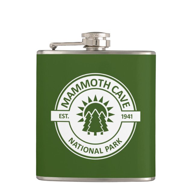 Mammoth Cave National Park Sun Trees Hip Flask (Front)