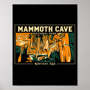 Mammoth cave vintage national park adventure poster