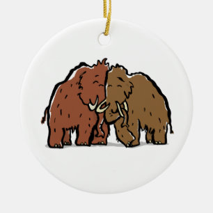 mammoth couple ceramic ornament