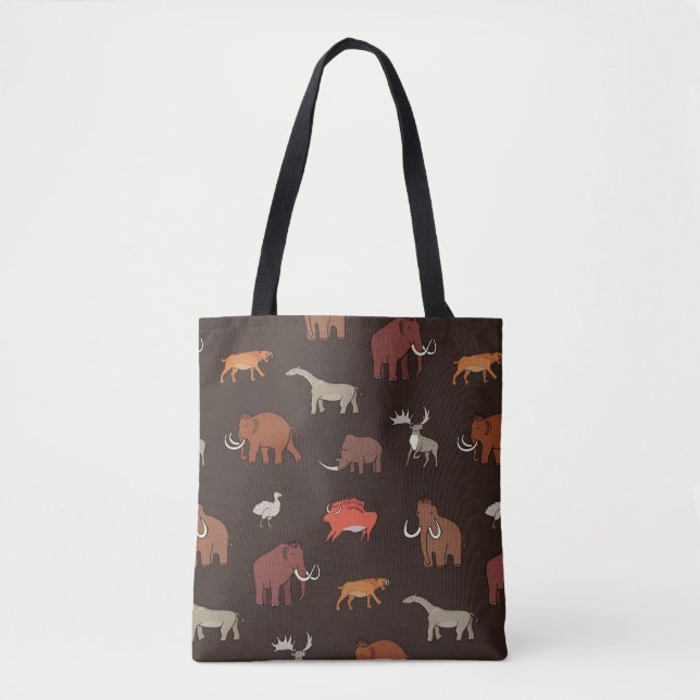Mammoth Era: Prehistoric Themed Pattern. Tote Bag (Front)