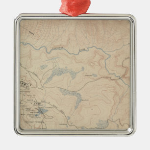 Mammoth Hot Springs and Vicinity 2 Metal Ornament