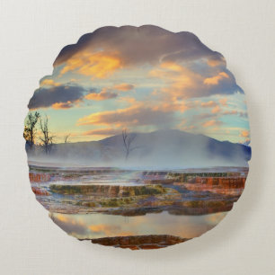 Mammoth Hot Springs Round Cushion