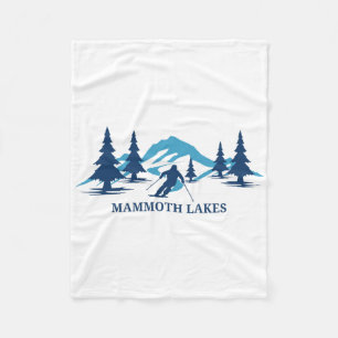 Mammoth Lakes California Ski Resort Skiing Skier Fleece Blanket
