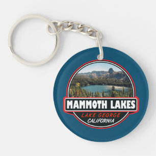 Mammoth Lakes California Travel Art Emblem Key Ring
