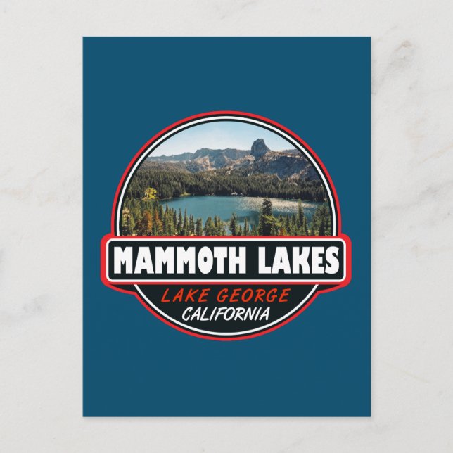 Mammoth Lakes California Travel Art Emblem Postcard (Front)