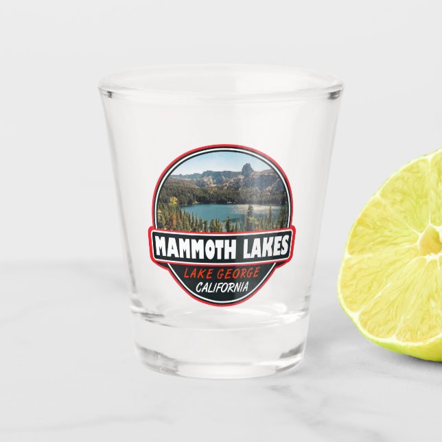 Mammoth Lakes California Travel Art Emblem Shot Glass (Front)