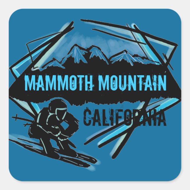 Mammoth Mountain California blue ski stickers (Front)