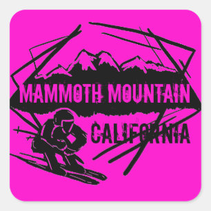 Mammoth Mountain California pink ski stickers