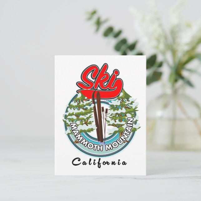 Mammoth Mountain California ski logo Postcard (Standing Front)