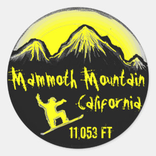 Mammoth Mountain California snowboard art stickers