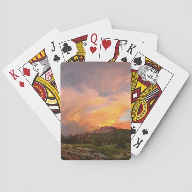 Mammoth Mountain Sunset from Minaret Summit Playing Cards (Back)