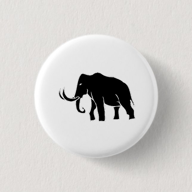 Mammoth Silhouette 3 Cm Round Badge (Front)