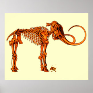Mammoth Skeleton and Mouse Poster