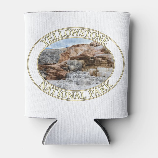 Mammoth Springs at Yellowstone National Park in WY Can Cooler (Front)