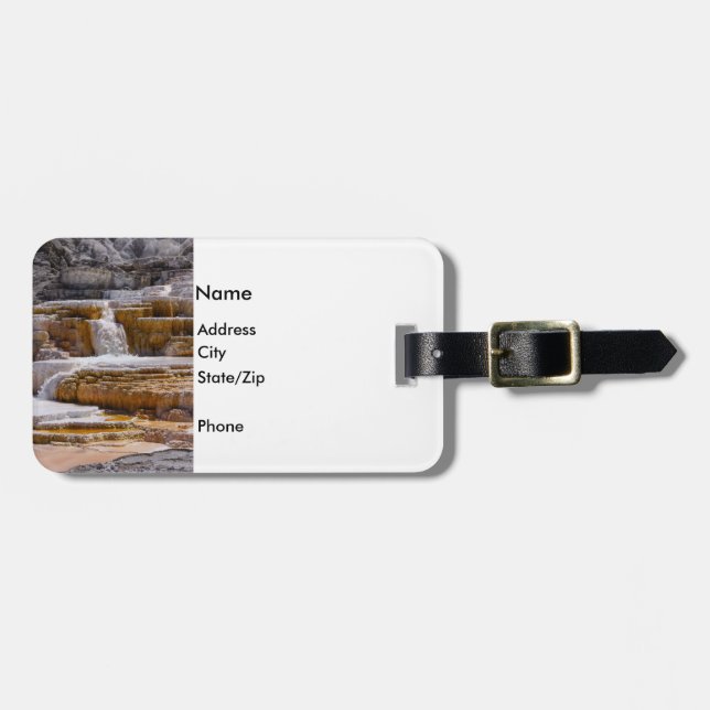 Mammoth Springs Falls Luggage Tag (Front Horizontal)