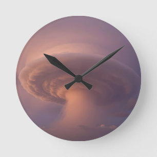Mammoth Supercell Thunderstorm Mushroom Cloud Round Clock
