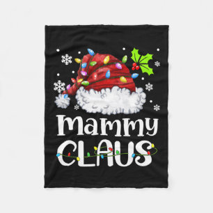 Mammy Claus Santa Hat Christmas Light Xmas Family Fleece Blanket