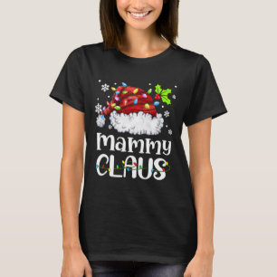 Mammy Claus Santa Hat Christmas Light Xmas Family T-Shirt