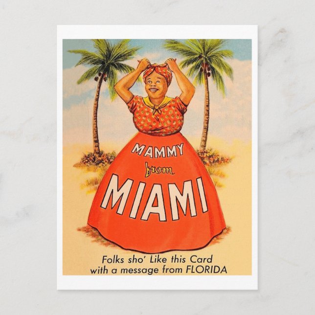 Mammy from Miami, funny vintage Postcard (Front)