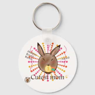 Mammy Round Rabbit-Cutest mum award-keychains Key Ring