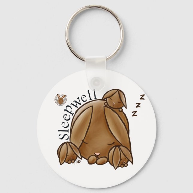 Mammy Round Rabbit-Sleepwell-Keychains Key Ring (Front)
