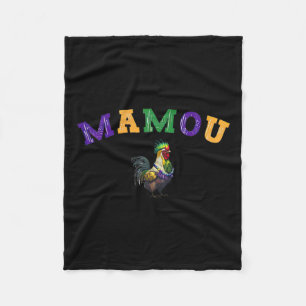 Mamou Mardi Gras Chicken Fleece Blanket
