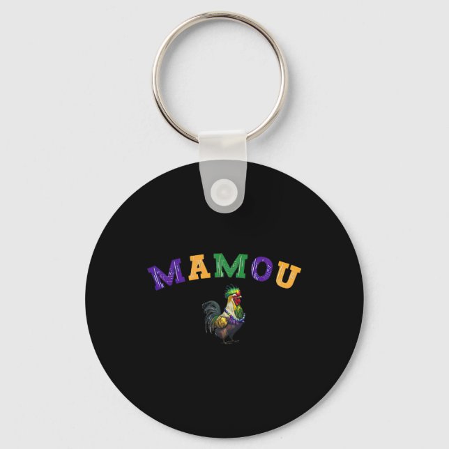 Mamou Mardi Gras Chicken  Key Ring (Front)