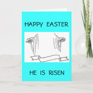 MAN2 001, HAPPY  EASTER, HE  IS  RISEN HOLIDAY CARD