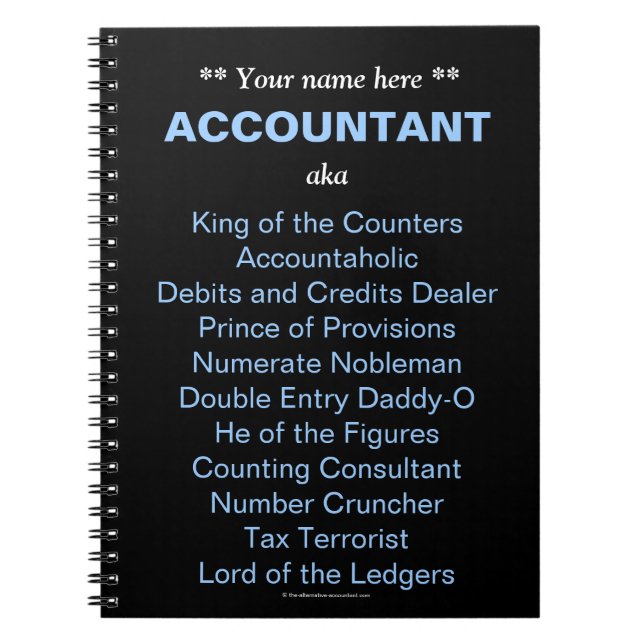 Man Accountant Add A Name Funny & Silly Job Titles Notebook (Front)