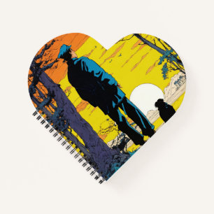 man alone heart shape spiral notebook