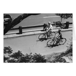 Man and Boy Cycling