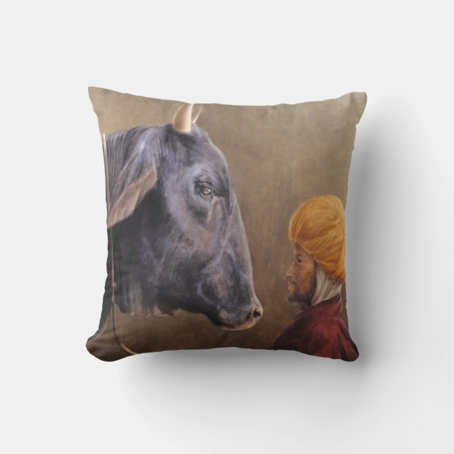 Man and Bull Cushion (Front)