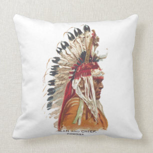 Man And Chief Vintage Throw Pillow